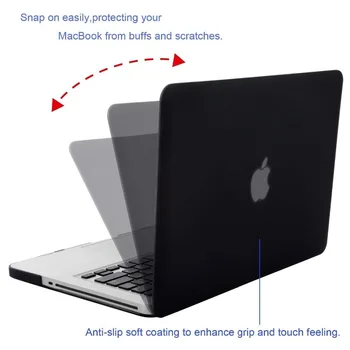 MOSISO Črni Mat Zaščito Težko Pokrivajo Primeru za Macbook Pro 13 A1278/Pro 15 A1286 CD-ROM-Laptop Accessorries Plastične Lupine Pokrov