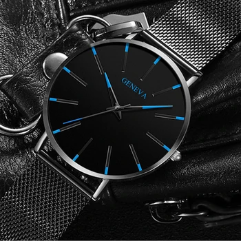 Luksuzni moda za moške minimalističen watch ultra-tanek črne nerjaveče jeklo očesa zapestnico watch poslovni moški priložnostne quartz ura