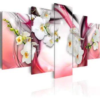 2020 HD 5PCS/Set Rdeča Vijolična Bela Orhideja je Cvet Art Tiskanja brez okvirjev Platno Slikarstvo Stensko Sliko Dekoracijo Doma,Brez Okvirja