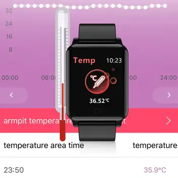 Telo Temprature Smartwatch Nepremočljiva Športna Fitnes Tracker Srčni utrip, Krvni Tlak Oxgen Spremljanje Pametno Gledati IOS Android