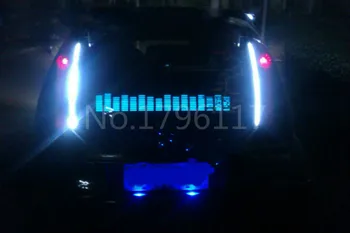 1Pcs Zvok, Ritem Glasbe Aktivira, EL Izenačevalnik Avto decration Nalepke Sijaj Flash Plošča Multi Modelov LED avto Svetlobe 90 x 25 cm Modra
