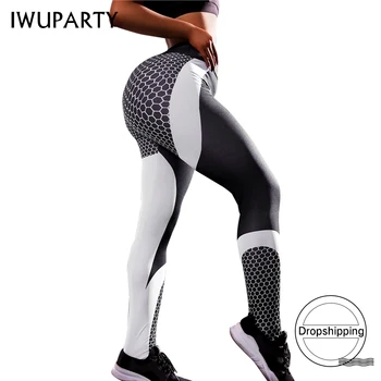 IWUPARTY Satja Digital Print Ženske Dokolenke Sport Fitnes Visoko Pasu Telovadba Vaja Legging Anti Celulit Push Up Joga Hlače