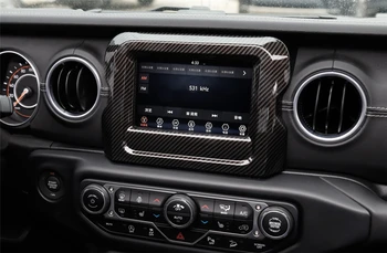 Avto Dodatki Notranjost nadzorni Plošči Navigacija GPS Kritje ABS Za Jeep Wrangler JL 2018 Dekorativne Nalepke Red/Silver/Ogljikovih Vlaken