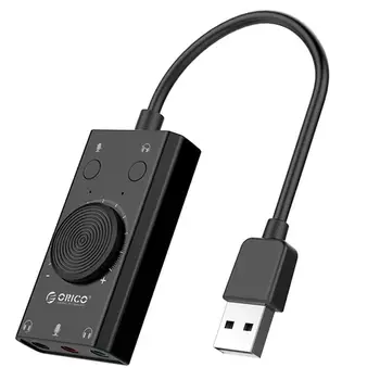 ORICO SC2 Zunanjo USB Zvočno Kartico Glasnost Nastavljiv 3-Port Priključek za Slušalke Avdio Sim Adapter za PC