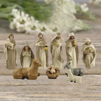 Kristusovo Rojstvo Jezusa Ornament Figurice Jaslic Obrti Smolo Božične Jasli Dekoracijo Katoliške Miniature Figurice