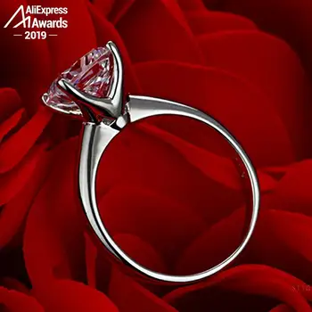 9*9 mm Kvadratni Blazine S925 Fine Nakit sterling srebrni prstan Lab-ustvarili diamond Karat 4Cs poroko predlog sanje