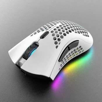 ALLOYSEED BM600 2,4 GHz Wireless Mouse 2400DPI Nastavljiv RGB Osvetljen Satja, USB Optični Gaming Miška Igralec Miši Za Prenosni RAČUNALNIK