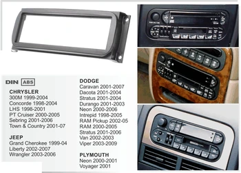 Eno Din Facia za Jeep Grand Cherokee Svobode Wrangler Dodge Durango Karavana Chrysler Sebring Radio, DVD Predvajalnik Fascijo Dash kit