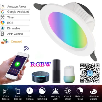 WiFi Smart LED Downlight Led Stropna Led Luči Svetilka RGBW Smart Notranji Življenjski Prostor Glasovni Nadzor Za Alexa/googlova Domača stran