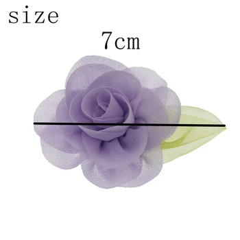 7 cm Boutique Rose Šifon Cvet Mini DIY Cvetje Brez Posnetkov Božič Poroko Dekleta Lase Pribor 20pcs/veliko