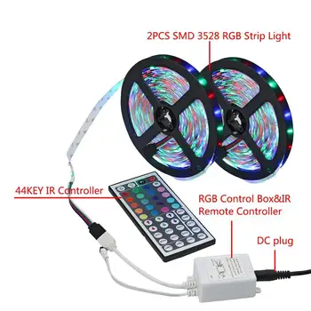 LED Trak RGB Svetlobe 5050 SMD 2835 Prilagodljiv Trak fita luči led trakovi, RGB 5M 10 M 15M Trak Diod DC12V 60LEDs 1M+Nadzor
