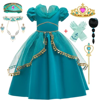 Dekleta Obleko Aladdin ' s Boginja Cosplay Jasmina Princesa Obleko Otroci Carnival Party Obleke Za Dekleta Halloween Otroci Oblačila