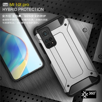 Za Xiaomi Mi 10T Pro 5G Primeru Težko Težko PC Oklep Gume, Silikona Primeru Kritje Za Xiaomi Mi 10T 5G Xiaomi Mi 10T Lite Mi 10 Lite
