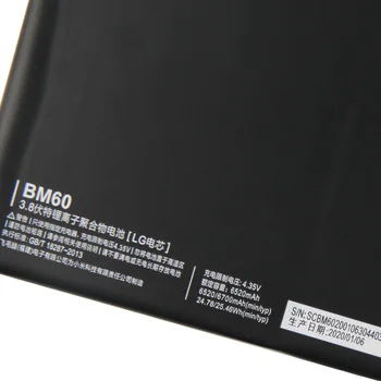 XiaoMi Originalne Nadomestne Baterije BM60 Za Xiaomi MI Mipad 1 A0101 Novih Pristna Baterija Telefona 6700mAh