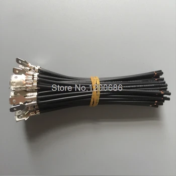 10 CM svečke 6.3 mm lopata terminali čepi moški priključni kabel 50 kos black 0.5MM2 žice