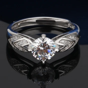 JoyceJelly Naravnih Moissanite Obroči za Ženske 925 Trdna Sterling Srebrni razred 4 nevihte lab Diamantni prstan za Udejstvovanje Poroko bri