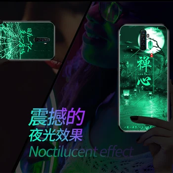 Svetlobna Steklena Primeru Telefon Za NASPROTNEGA Realme XT X2 X50 Q 5 Najti X2 Pro Kritje Za NASPROTNEGA A91 A92 A52 A8 A11X A9 2020 Noč svetlobe primerih