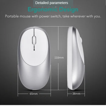 Brezžično Miško za Macbook air/pro 13 za xiaomi huawei Lenovo Mouse Polnilna souris sans fil pour prenosni Z vrečko za shranjevanje
