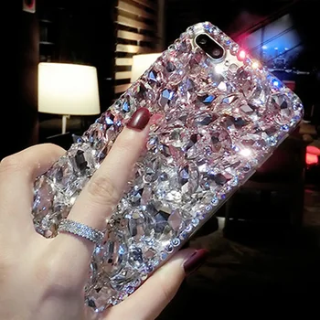 Sunjolly Nosorogovo Primeru za HUAWEI Y9 PRIME 2019 Diamond Bling Kristalno Roza Telefona Primerih Kritje coque fundas capa carcasa