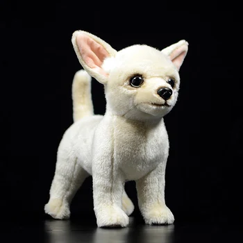 25 cm Veren Chihuahua Pes Kratek Las Plišastih Igrač Realne Rumena Psi, Polnjene Živali, Igrače, Mehke Igrače Za Otroke