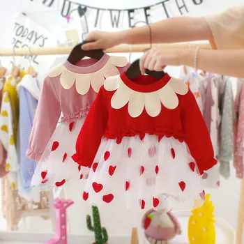 2020 Malčka Malčke Baby Dekleta Obleke Z Dolgimi Rokavi Newborn Baby Obleko Jeseni Bombaž Priložnostne Obleke 9-24 Mesecev Baby Girl Oblačenja