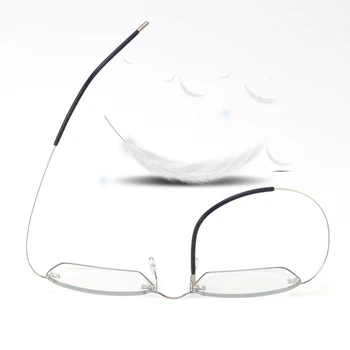 Ultra-lahkega Titana Rimless Očal Okvir Moških Recept Očala Ženske Kratkovidnost Očala Očala z Dioptrije