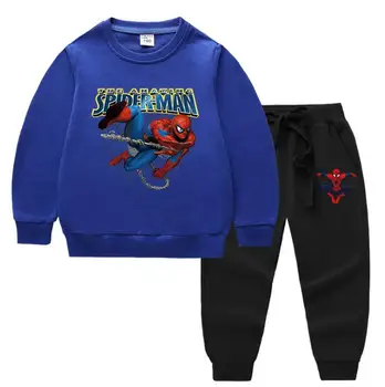 Dekleta Risanka Spiderman, Obleke, Oblačila, Otroci in Modnih Kapuco+Hlače 2Pcs Določa Otroci Dekle Sweatshirts Trenirke Oblačila