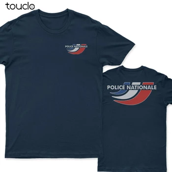 Nove Police Nationale Francija francoski T shirt dvojno stranicami