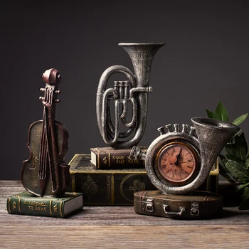 Obrti Antični Glasbeni Instrument, Figurice Spominkov Starinsko Doma Dekor Retro Smolo Glasbeni Instrument Model Nostalgija Ornament