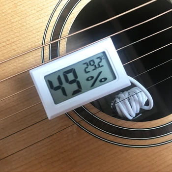 12pcs 2 v 1 Multifunkcijski Digitalni LCD Kitaro, Violino Termometer in Higrometer Vlažnost Meter Merilnik z Žično Senzor Sondo