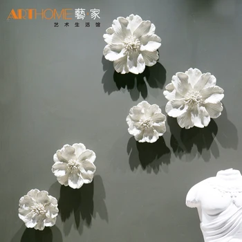 Bela minimalističen smolo TV ozadju tri-dimenzionalni cvet dekoracijo sten visečo Stensko Okrasje