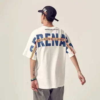 Hip Hop Majica S Kratkimi Rokavi Moški Pismo Tiskanje Majice Harajuku Ulične 2020 Pomlad Poletje Tshirt Kratek Rokav Vrhovi