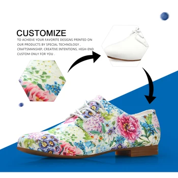 FORUDESIGNS 2018 Jeseni Žensk Oxfords Čevlji 3D Barvanje Čipke-up Priložnostne Usnje Čevelj za Ženske Lady Študentskih Stanovanj Zapatos Mujer