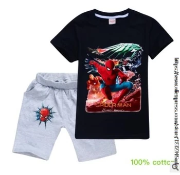 Otroci Oblačila Sklop Fantje Poletje SpiderMan, Disney T Majica +Hlače 2pcs Šport bo Ustrezala Malčke Baby Obleko Otroci Oblačila Športna Moda