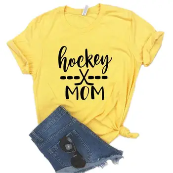 Hokej Mama Tiskanja Ženske tshirt Bombaž Hipster Smešno t-shirt Darilo Lady Yong Dekle, 6 Barvni Vrh Tee ZY-639