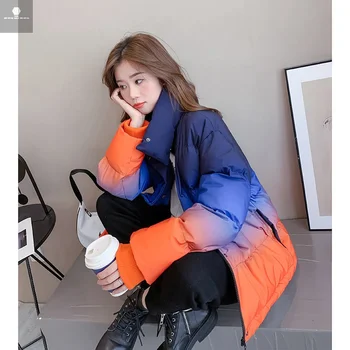 2020 novo jeseni in pozimi moda priložnostne bombaž plašč ženske korejska različica francoske retro gradient majhna dišava jakna