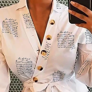 Moda Za Ženske Bluzo 2020 Jeseni V Vratu Long Sleeve Majica Blusas Mujer De Moda Povoj Ženski Zgornji Deli Oblačil Ulične Obleke Oblačila