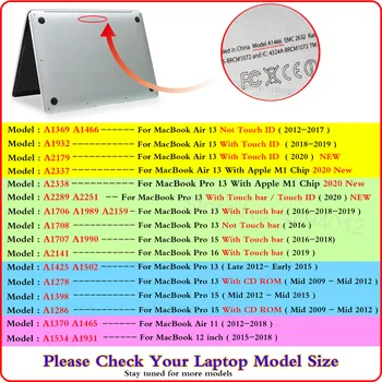 Za MacBook Air Pro Retina 11 12 13 15 16 palčni kovček Za MacBook M1 Čip A2337 A2338 Primeru z Dotik ID Dotik Bar A2289 Pokrov