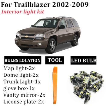 12X Avto Notranjosti LED Zemljevid Dome Lahka Kit, Primerni Za Chevrolet chevy TrailBlazer 2002-2009 Strop Trunk Licence Lučka za Pribor