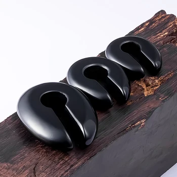 1PC ključavnična luknja Uho Plug Predor Črni Opal Kamen Teža Menjalnika Nosila Expander Uhan Earlet Merilniki Piercing Nakit Telo 6-10 mm