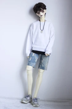 BJD punčko oblačila so primerna za 1/3 1/4 MSD velikost preprost joker dveh tiskanih hoodies 2 barvo v lutka dodatki
