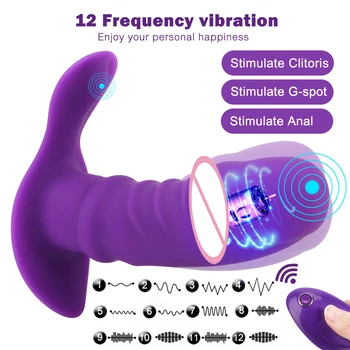 Brezžični Daljinski upravljalnik G-spot Massager Klitoris Vagine Stimulator Nosljivi Dildo, Vibrator za Ženske 12 Hitrost Sex Igrače USB Polnjenje