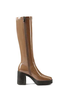 MORAZORA 2020 Zimski modni škornji, čevlji z visokimi petami kvadratni toe platforma dame čevlji barva kolena visoki škornji črni marelica
