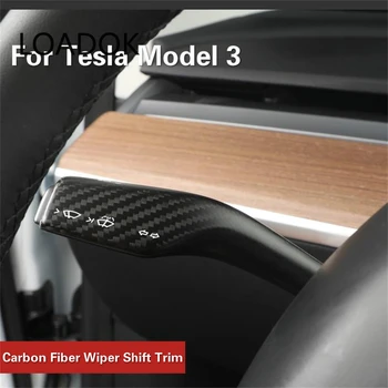 2Pcs Notranje preoblikovanje obliž Za Tesla model 3 in Tesla Model Y Avto Pravi ogljikovih vlaken Stolpec shift zaščitni pokrov Dodatki