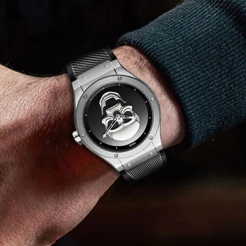Moški 3D Lobanje Watch LIGE Nov Modni Mens Ure Top blagovne Znamke Luksuzni silikagel Watch Moških Quartz Ustvarjalne Ure Relogio Masculino