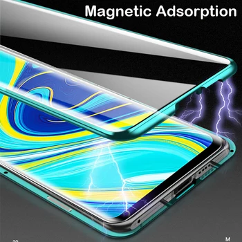 Magnetni Primeru Za Xiaomi 11 5G 10T Opomba 10 lite CC9 Pro X3 M3 MAX3 MIX2S Redmi Opomba 8 Pro 8T 9A 9, 7 Stekla, Pokrov Metal Odbijača
