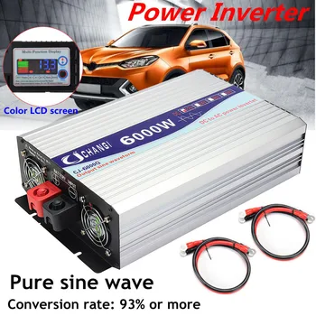 Inteligentni Zaslon, Pure Sine Wave Power Inverter 12V/24V Na 220V 3000W/4000W/5000W/6000W Pretvornik