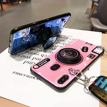 3D Srčkan Fotoaparat Retro Ohišje Za iPhone 11 Primeru Mehke Silikonske Nazaj Kritje Za iPhone 11 Pro Max Z Vrvica za opaljivanje tega Stojalo Držalo KONSMART