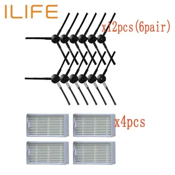 12*stranska krtača +4*HEPA Filter pribor za CHUWI ilife v5s v5 x5 ilife V3s v3s pro v3l v5s pro v50 robot sesalnik deli