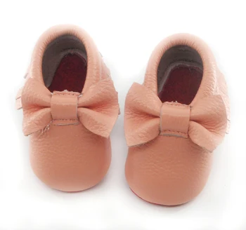 2020 Novega Dojenčka Bonitete Lok Čevlji Pravega Usnja Prvi Pohodniki Mehka rdeča edini Baby čevlji Baby Toddler moccasins